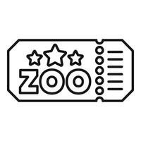 Zoo ticket with three stars representing quality rating vector