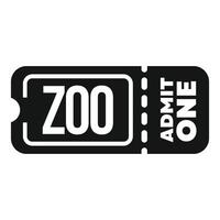 Black and white zoo ticket admit one icon showing entry vector