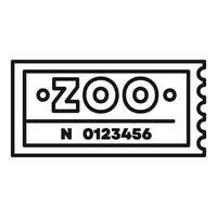 Zoo entrance ticket admit one showing number for wildlife park vector