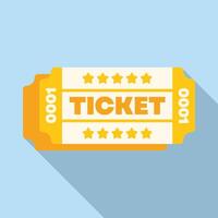 Yellow ticket granting access with five stars rating vector