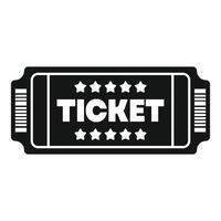 Black ticket icon representing access and entertainment vector