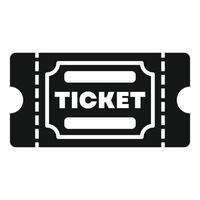 Black and white ticket icon representing access and admission vector