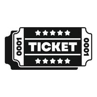 Black ticket icon representing entertainment and events vector