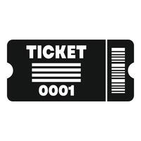 Black ticket admit one showing barcode representing entertainment vector