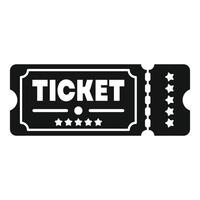 Black ticket admitting access icon showing five stars vector