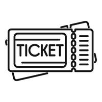 Ticket control concept using simple black outline of admit one ticket vector