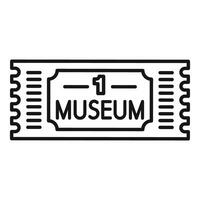 Line art icon of a museum ticket granting access to art and history vector
