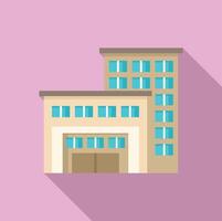 Modern fire station building with garage doors and towering structure vector