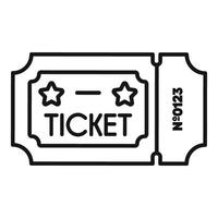 Simple ticket icon with stars representing entertainment events vector