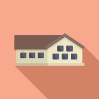 Big family house with garage and many windows is casting long shadow vector