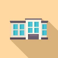 Modern office building with large windows casting long shadow vector