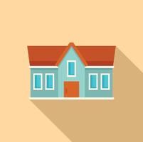 Small family house with red roof casting a shadow vector