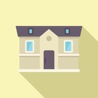 Two storey house with attic windows casting long shadow vector