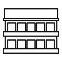 Empty supermarket shelf displaying products for sale vector