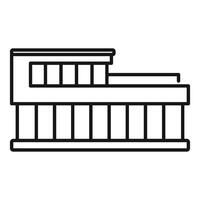 Modern house with columns holding up balcony line icon vector