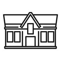 One story house with attic windows icon thin line vector