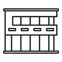 Modern building facade featuring large windows and geometric shapes vector