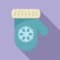 Knitted winter mitten showing snowflake icon vector