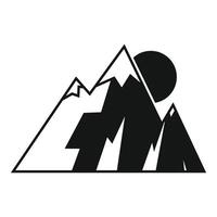 grande montaña rango con Dom brillante icono sencillo estilo vector