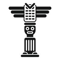 Ancient totem pole representing native american culture with bird carving vector
