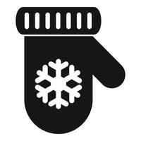 Black winter mitten with snowflake showing concept of warmth vector
