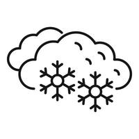 Snowstorm approaching with clouds and snowflakes falling vector