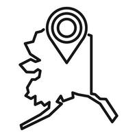 Location pin pointing on a map of the state of alaska vector