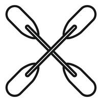 Four crossed kayak or canoe paddles icon forming a square shape vector