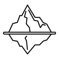 Large iceberg floating with tip above water line icon vector