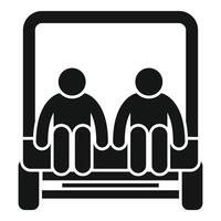 Two men sitting in open top car enjoying ride vector