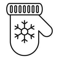 Winter mitten icon showing snowflake for warmth and comfort vector