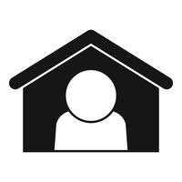 Man staying home icon showing self isolation vector
