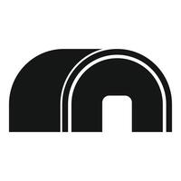 Semicircular tunnel icon, simple black style vector