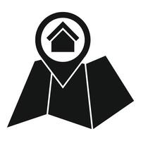 Location pin pointing house on map for real estate navigation vector