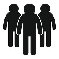 Group of three people standing together icon showing community vector