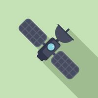 Space satellite orbiting earth transmitting signals vector