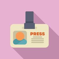 Journalist press pass allowing access to media event vector