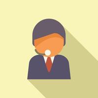 Call center operator is speaking into a headset microphone vector