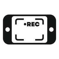 Smartphone recording with rec symbol icon vector