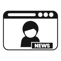 Online news website with reporter avatar icon showing latest breaking news vector