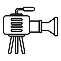 Professional digital camera on tripod is recording content vector