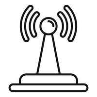 Wireless network icon showing radio waves transmitting signal vector
