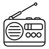 Retro radio receiver broadcasting news and music on airwaves vector
