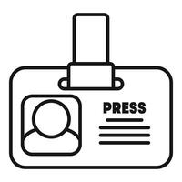 Press journalist identity card allowing access to media event vector