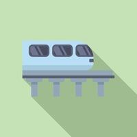 Modern high speed monorail train moving on railway vector