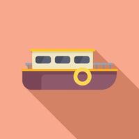 Modern passenger ship floating on water with long shadow vector