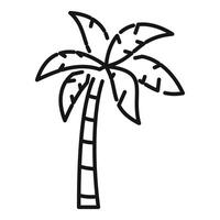 Black and white line art drawing of a palm tree vector