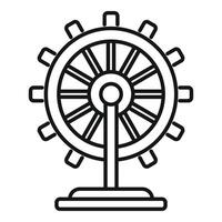 Simple line drawing icon of a ferris wheel rotating in an amusement park vector