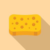 Yellow sponge for dishwashing creating long shadow vector
