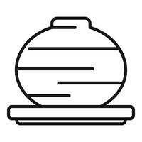 Round water container with lines standing on support vector